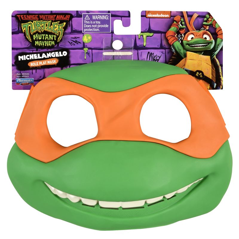 Michelangelo Role Play Mask – TMNT Movie Costume Accessory for Kids ...