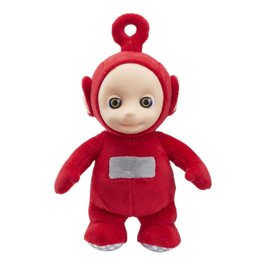 Teletubbies Talking Po soft plush toy: red Po figure with loop handle, ages 18 months+