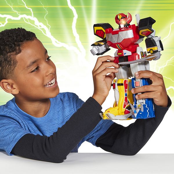 Mighty Morphin Power Rangers Ultimate Megazord toy, electronic figure with lights, sounds and over 15 show phrases, ages 4+