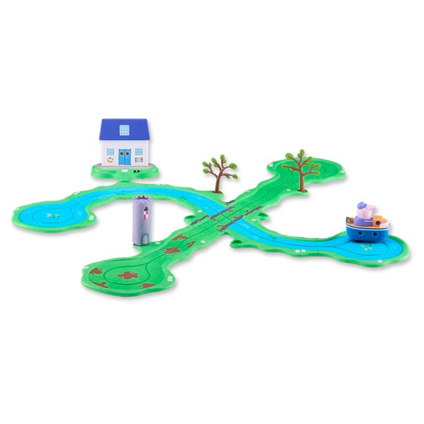 Peppa Pig Whizz-Around Bobbing Along Boat Set with track, ages 18 months+