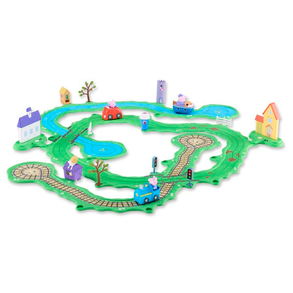 Peppa Pig Whizz-Around Peppa's Great Big World Set, largest track and vehicle playset, ages 18 months+