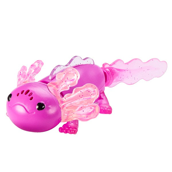 Fingerlings Baby Axolotl in pink, interactive axolotl finger pet with swimming motion and light-up features